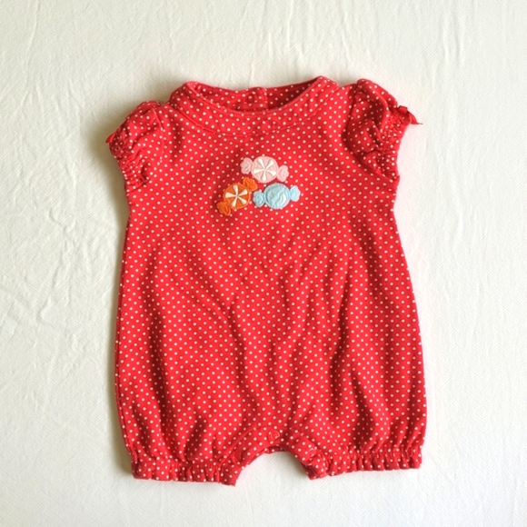 gymboree candy dotted bubble romper playsuit 0-3 months baby girl - Picture 1 of 6